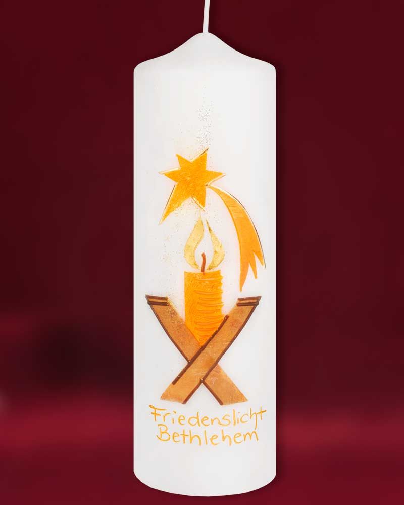 Weihnachtskerze 225x70mm  Friedenslicht Bethlehem