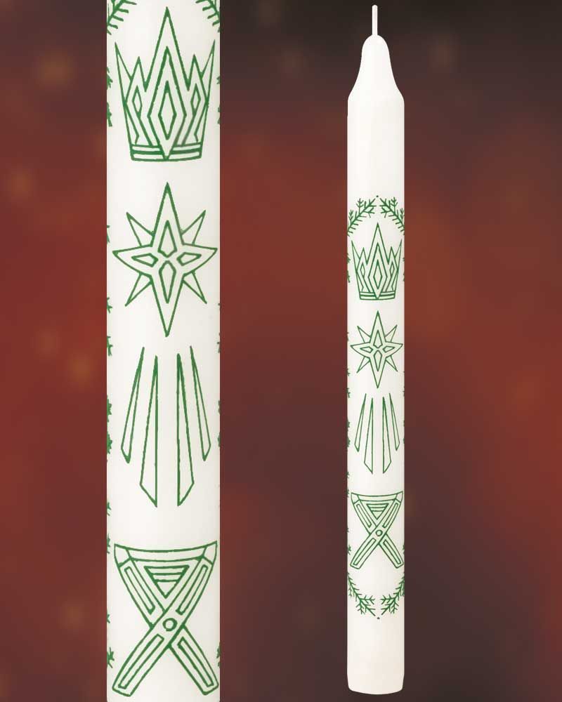 50 Weihnachtskerzen 190 x 16 mm, elfenbein