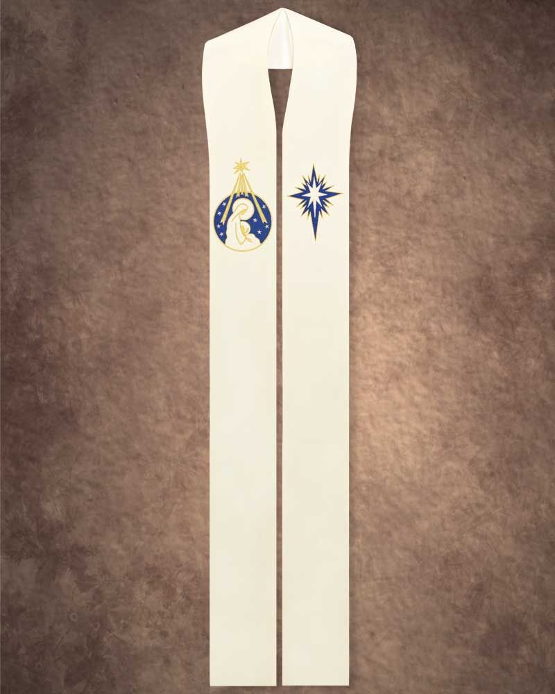 Marienstola weiß "Stern v. Bethlehem" 135 cm lang