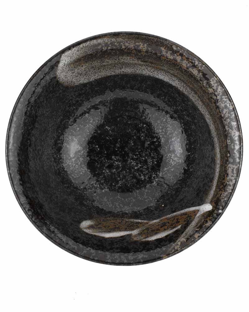 Räucherschale schwarz, geschwungenes Design