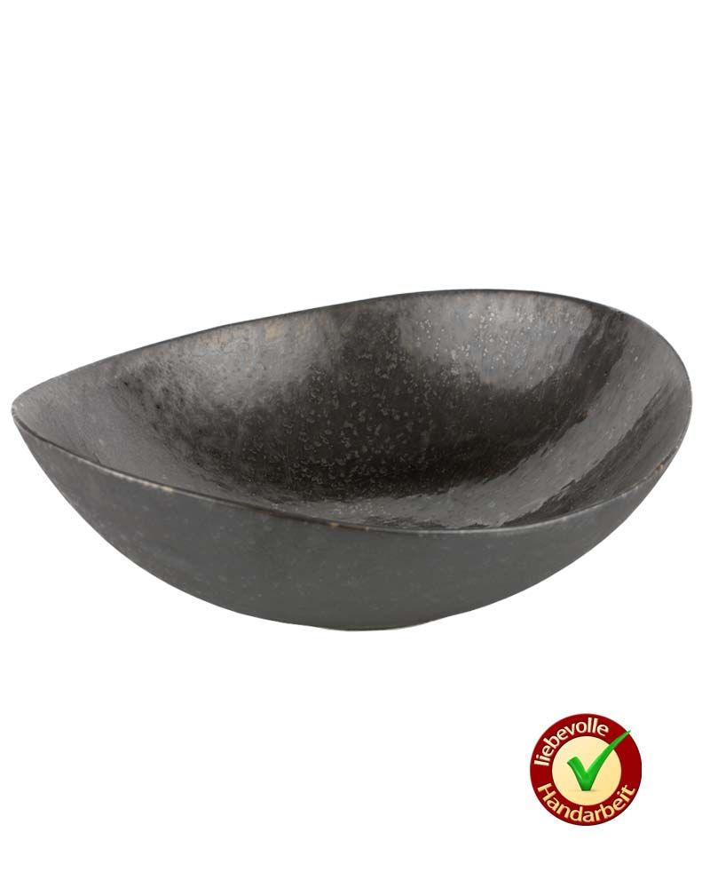 Räucherschale oval 23 cm schwarz/grau 7 cm hoch