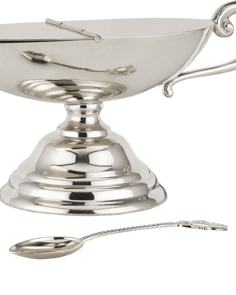Schiffchen Messing vernickelt 13 cm lang 11 cm hoch