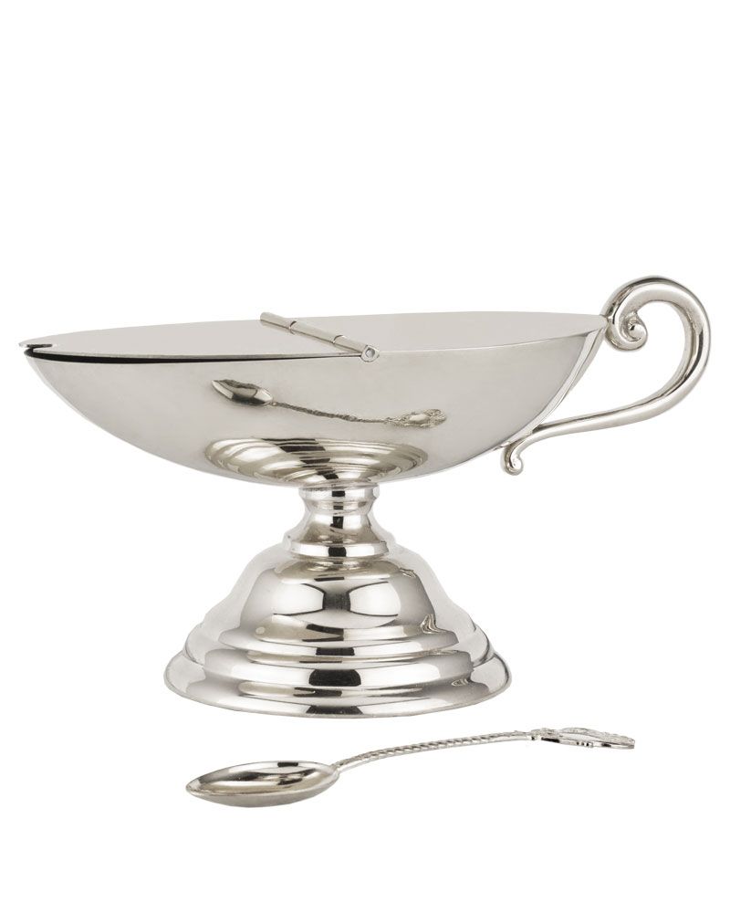 Schiffchen Messing vernickelt 13 cm lang 11 cm hoch