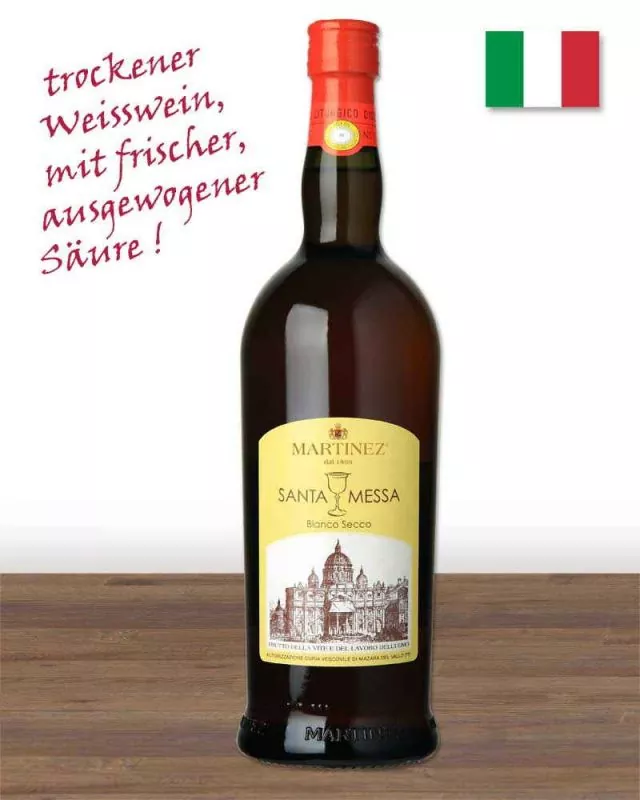 Santa Messa, Bianco Secco, 1 Liter Flasche 13 % Vol.