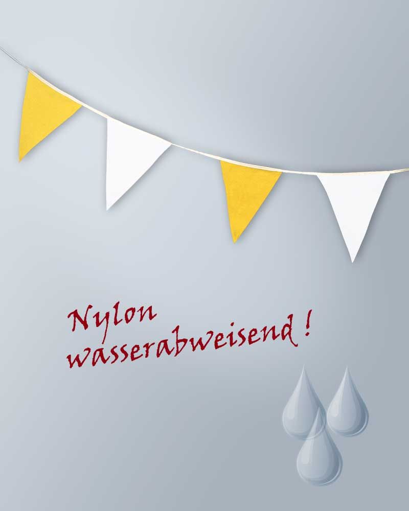20m Wimpelkette gelb/weiss Nylon wasserabweisend