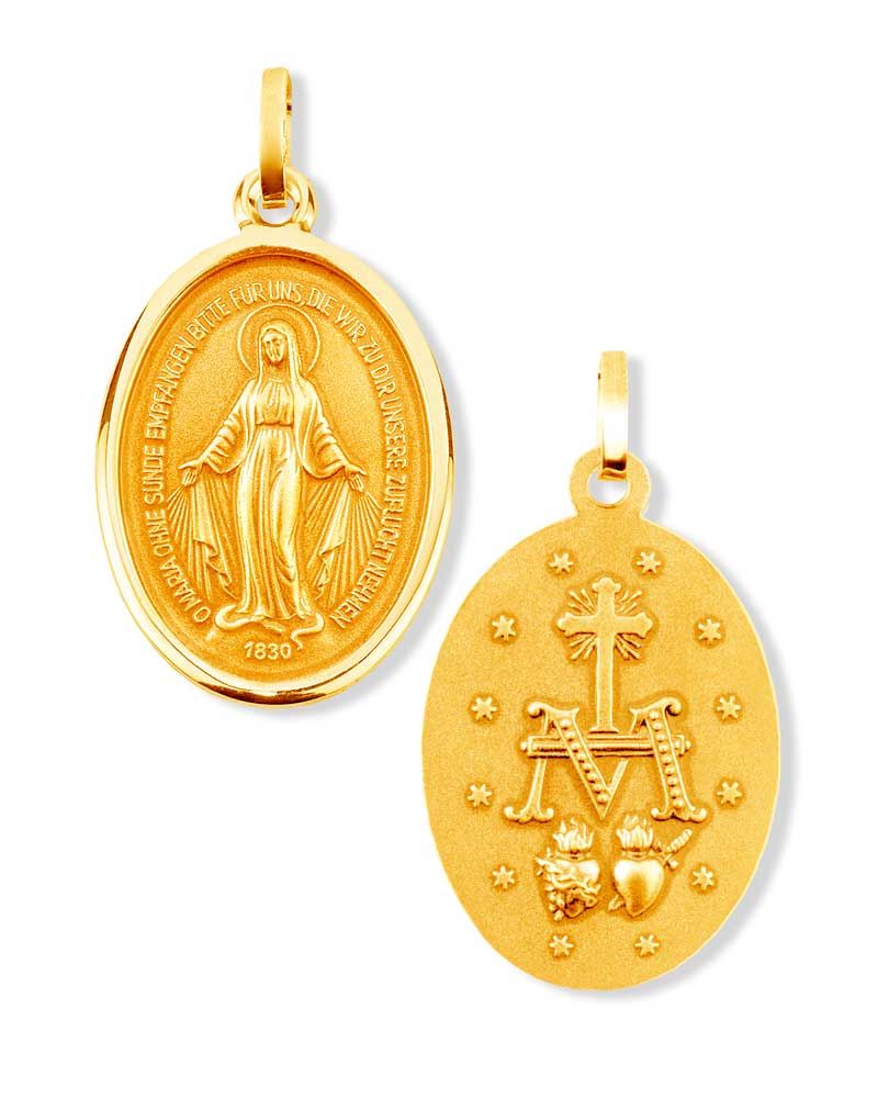 Wunderbare Medaille 16 mm Anhänger 14 ct Gold 585