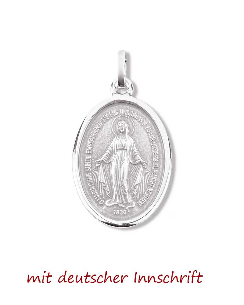 Wunderbare Medaille 14 mm Anhänger 333 Weißgold
