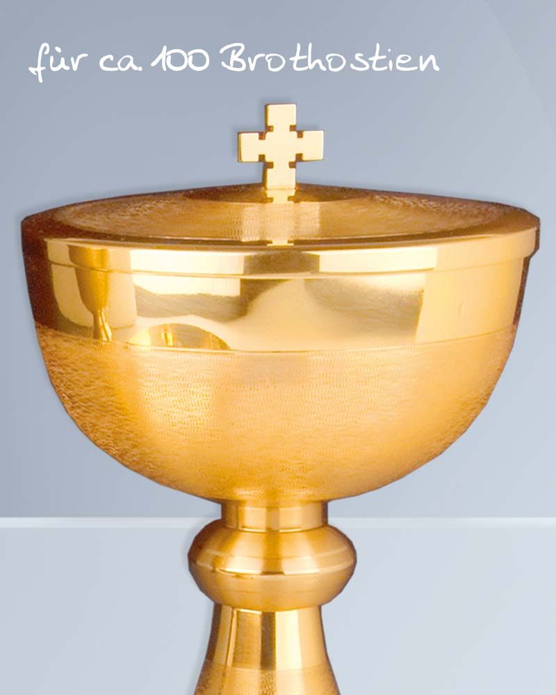 Ziborium Lamm Gottes mit Deckel 19 cm vergoldet