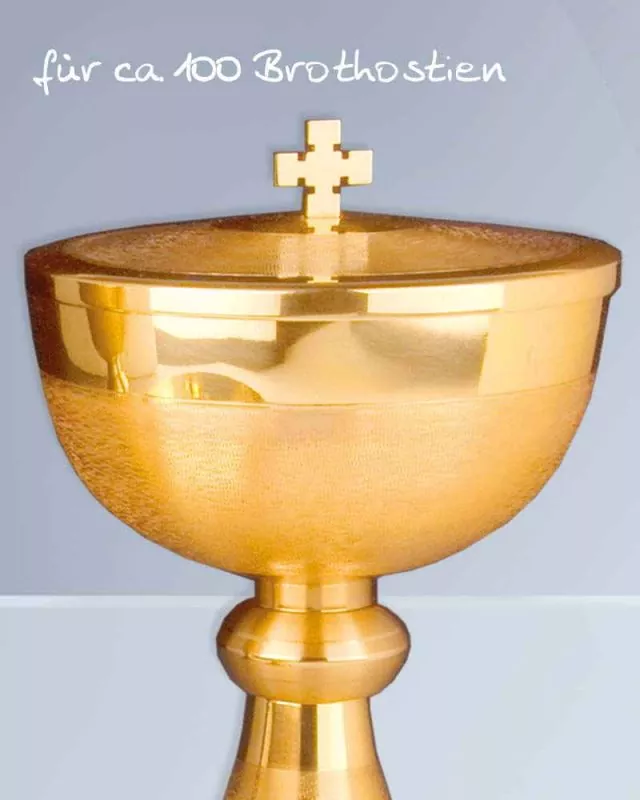 Ziborium Lamm Gottes mit Deckel 19 cm vergoldet