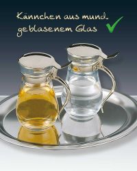 Messkännchengarnitur Glaskännchen mit Deckel 100 ml incl.Tablett