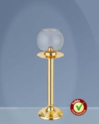 Flambeaux mit Glas, 50 cm hoch Messing poliert