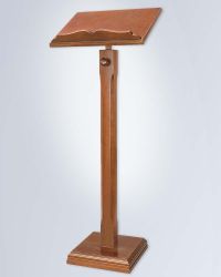 Lesepult Holz gebeizt schlichte gerade Form 118-135 cm