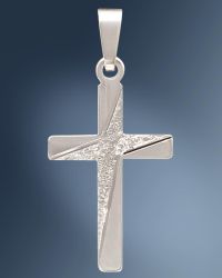 Kreuz Anhänger strukturiert 12 mm x 18 mm 925 Silber