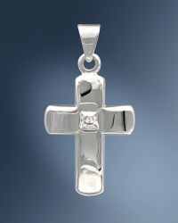 Kreuz Anhänger m. Stein 11 x 16 mm 925 Silber
