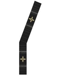 Diakonstola schwarz 140 cm mit gesticktem Goldkreuz