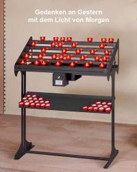 Opferlichttisch inclusive 60 rubinrote LED Kerzen