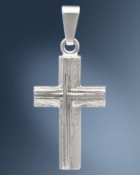 Kreuz Anhänger Stege poliert 11 x 18 mm 925 Silber