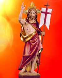 Auferstehungschristus 70cm holzgeschnitzt handbemalt