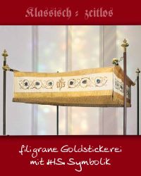 Baldachin IHS goldgestickt 210x155 cm ohne Gestänge