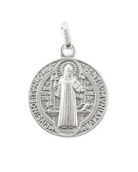 Medaille Anhänger St. Benedikt Sterlingsilber, Sterling-Silber, Kein