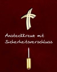Priesterkreuz zierversilbert zum Anstecken 24x16 mm