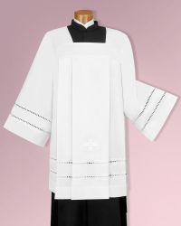 Chorrock mit Stickerei creme 55% Polyester & 45% Wolle