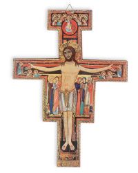 Franziskuskreuz 14 x 9 cm Kunstdruck San Damiano