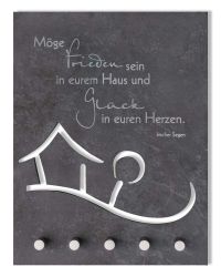 Schlüsselbrett 27 x 21 cm Haussegen aus Schiefer