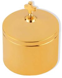 Hostiendose mit Deckel 6 cm hoch vergoldet 7,5 cm Ø