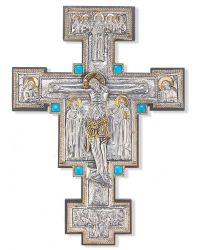 Franziskuskreuz 31 x 22 m mit 6 Türkis-Edelsteinen
