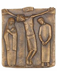 Kreuzwegstation XIV "Kreuzigung" Bronze 42x37cm