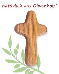Holzkreuz aus Olivenholz Handschmeichler 6,5 x 4 cm