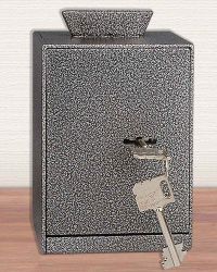 Opferstock Einwurf oben, Stahl 16 x 11,5 x 8 cm