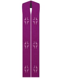 Priesterstola mit gesticktem Kreuz, violett 135 cm lang