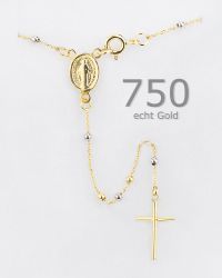 Rosenkranz Kette Gold 750, Perlen 2 mm Ø, 18ct.
