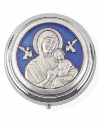 Rosenkranzdose 6 cm Ø Madonna immerwährende Hilfe