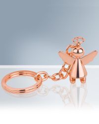  Schlüsselanhänger Edelstahl Schutzengel rosegold