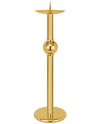 Akolythenleuchter 70 cm hoch mit Kugel-Nodus Messing