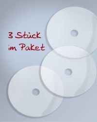 3 Tropfschalen Glas 11 cm Ø mit Dornloch für Leuchter