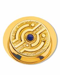 Versehpatene vergoldet 10cm Ø Ornamentik mit Sodalith