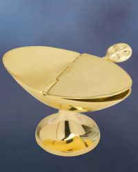 Schiffchen Messing vergoldet, 7 x 13 cm mit Deckel